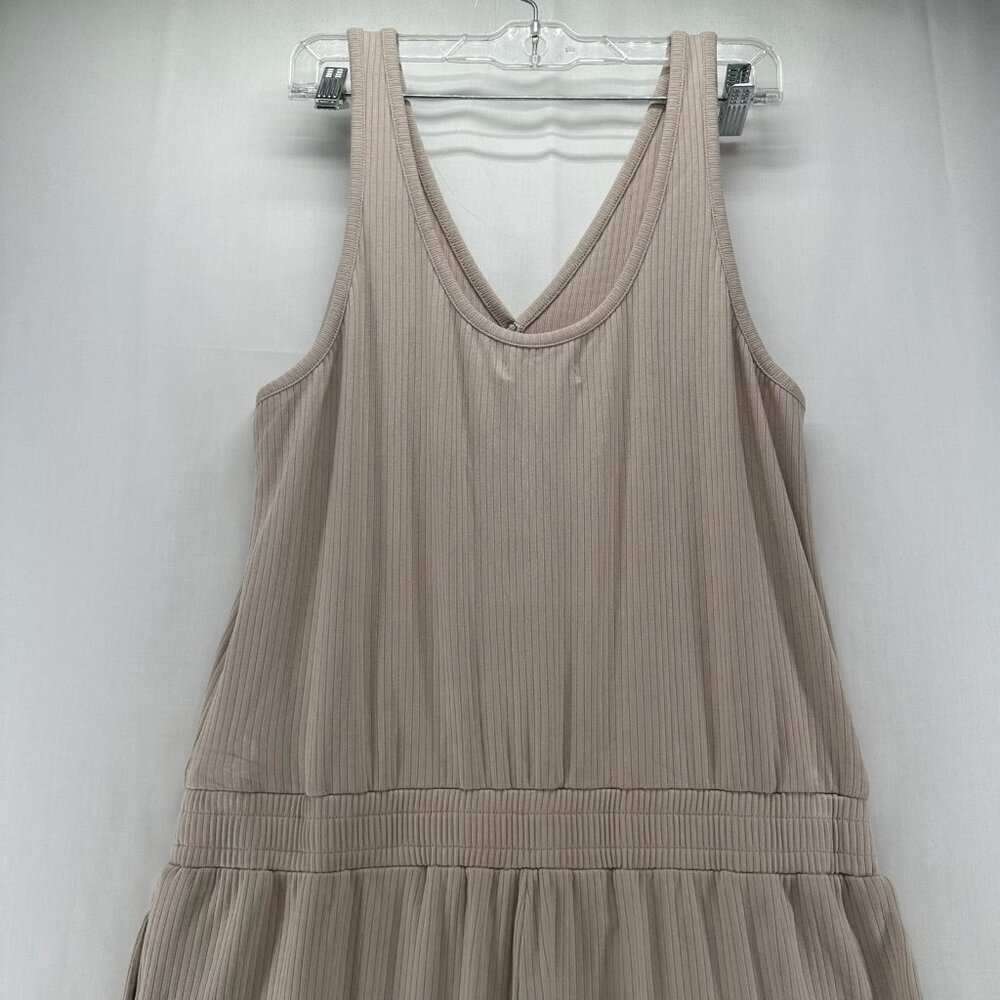 DOKOTOO Jumpsuit Size XL Ribbed Sleeveless Popover Tapered Cropped Beige - Picture 5 of 13